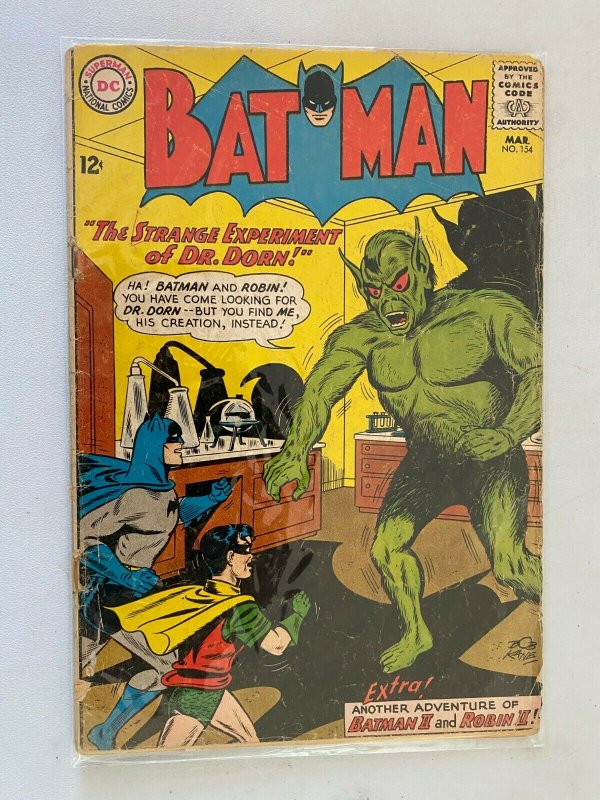 Batman #154 2.0 GD cover detached at one staple (1963)