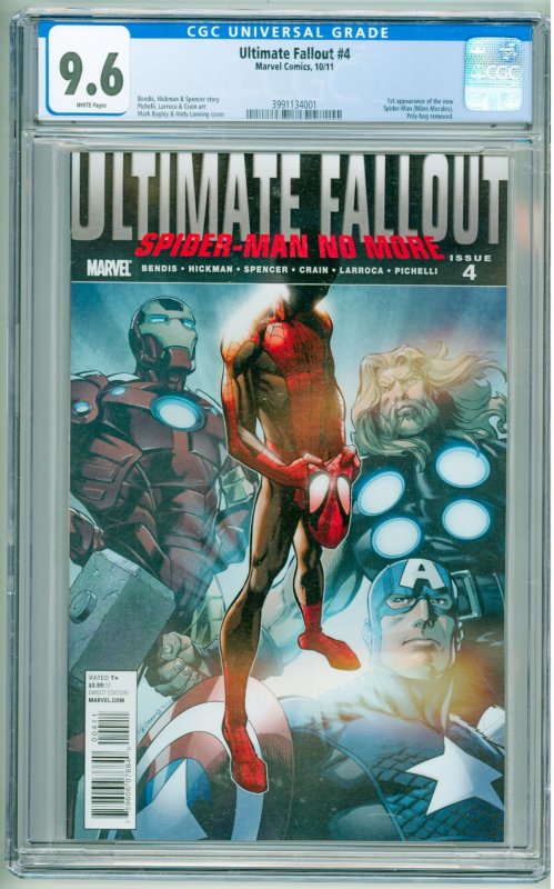 Ultimate Fallout #4 (2011) CGC 9.6! 1st Appearance of Miles Morales!