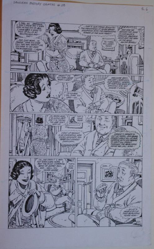 GUY DAVIS original art, SANDMAN MYSTERY THEATRE #28, pg 6, 12x19, 1995