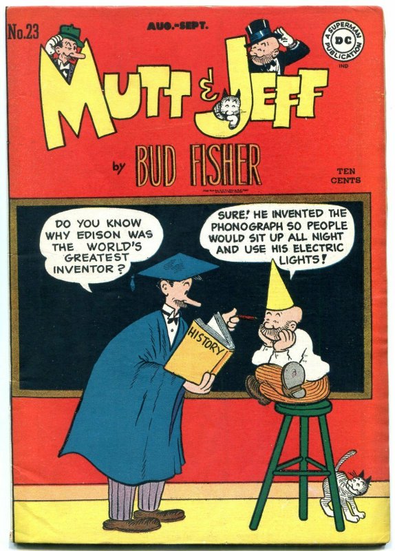 Mutt and Jeff #23 1946- Dunce Cap cover- DC Golden Age- Bud Fisher F/VF