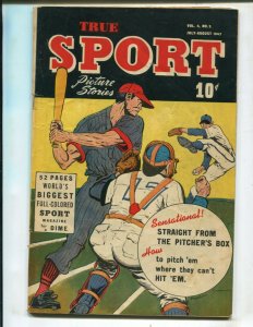 TRUE SPORT PICTURE STORIES VOL.4 #2 (VG+) BOB POWELL!! 1947