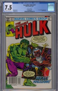 Incredible Hulk #271 1982 Marvel Comics CGC 7.5 1st app Rocket Raccoon Newsstand
