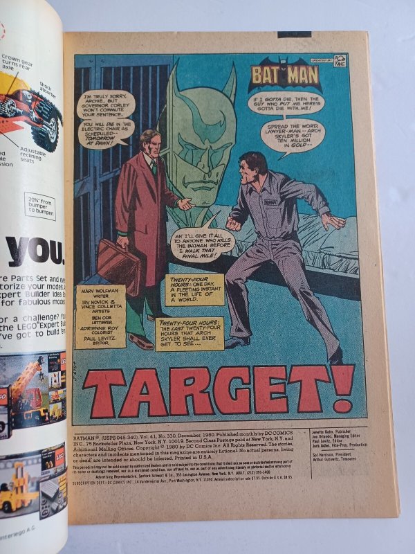 Batman #330 newsstand - Talia Al Ghul - Robin - 1979 - (-VF)