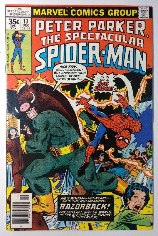 The Spectacular Spider-Man #13 (8.5, 1977) 1ST FULL APP OF RAZORBACK