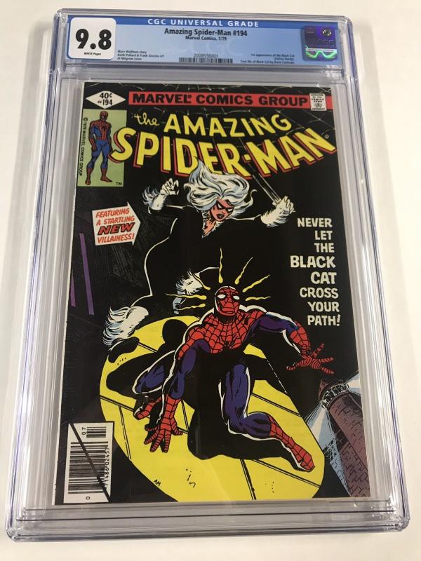 Amazing Spider-man 194 Cgc 9.8 White Pages 1st First Appearance Of Black Cat