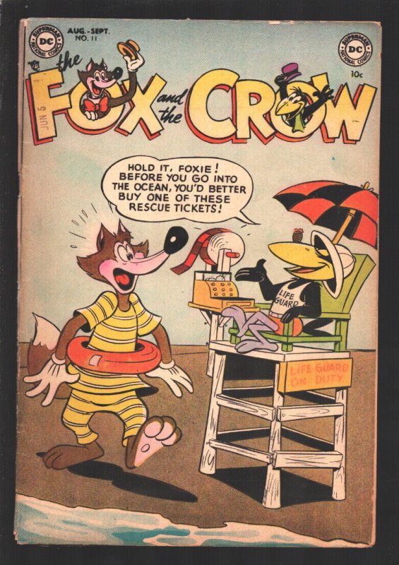 Fox and the Crow #11 1953-DC-Violent humor-Pre-code-Life guard cover-G