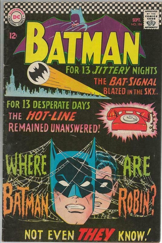 Batman #184 ORIGINAL Vintage 1966 DC Comics   