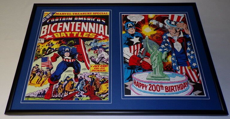 Captain America Bicentennial Battles Framed 12x18 Cover Display