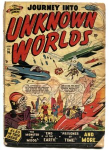 JOURNEY INTO UNKNOWN WORLDS #36 (#1) 1950-ATLAS-FIRST ISSUE-WILD COVER