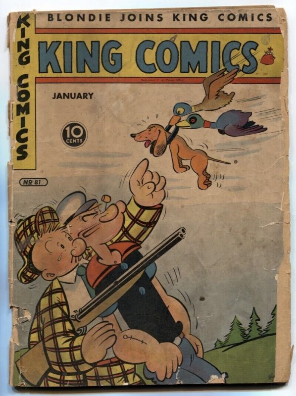 King Comics #81 1943- Popeye- Phantom- missing centerfold
