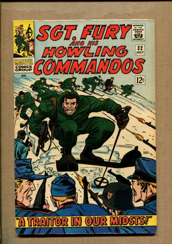 Sgt. Fury #32 - Howling Commandos In Ski Warfare! - 1966 (Grade 6.5) WH