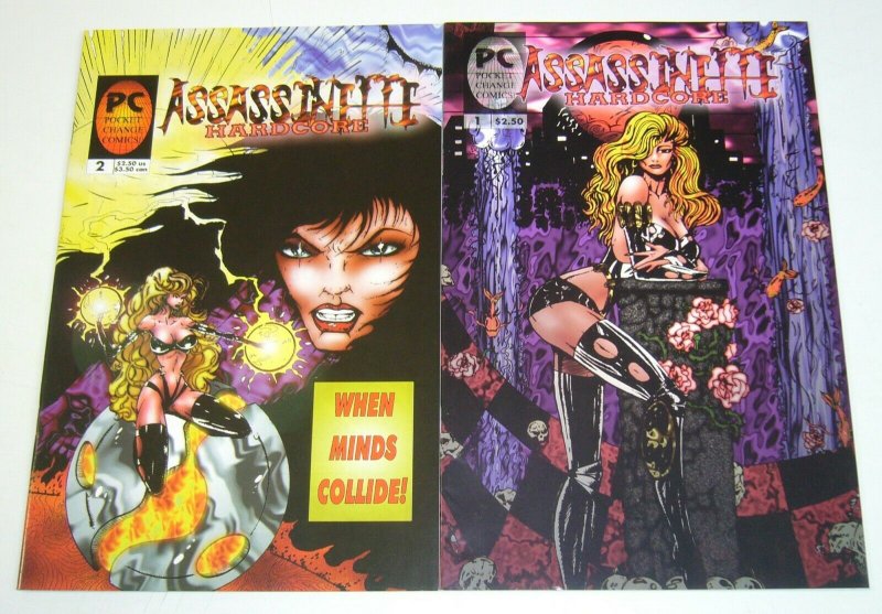 Assassinette: Hardcore #1-2 VF/NM complete series  pocket change comics bad girl