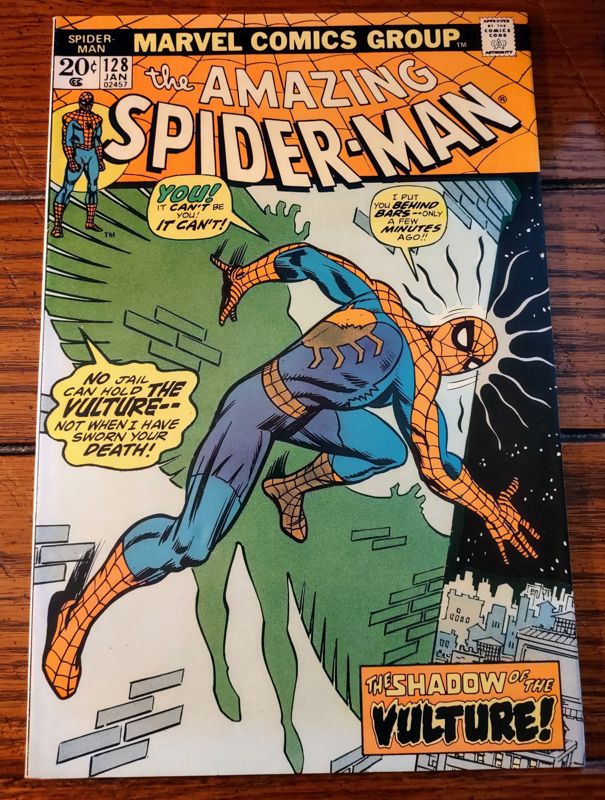 Amazing Spider Man 128 1974 Fn 60 Vulture John Romita Cover Ross Andru Art Comic Books 