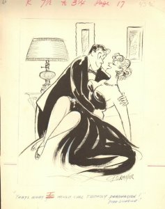 Buxom Beauty Getting Seduced - 1958 Humorama art by Al Cramer