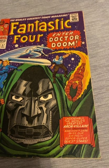 Fantastic Four #57 Regular Ed (1966)enter dr doom/Silver surfer mid grade plus