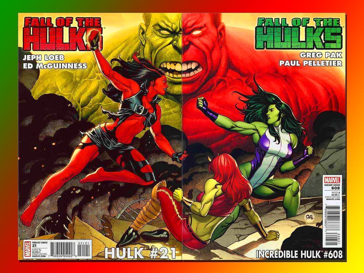 Hulk 21 608 Comic Lot Variant 2010 Very Rare Cho Exclusive Cvrs Red She Hulk Comic Books 