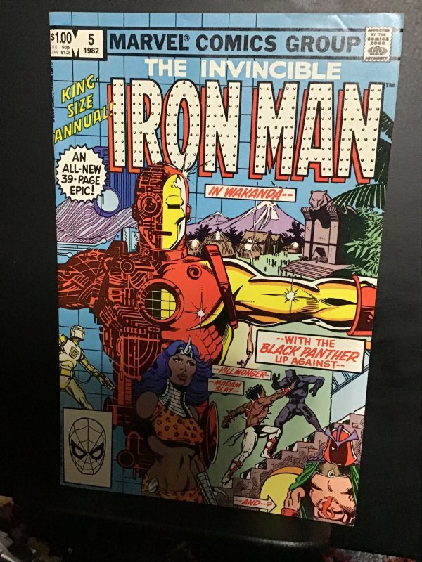 Iron Man Annual #5 (1982) hi grade black panther key! NM- Wow!