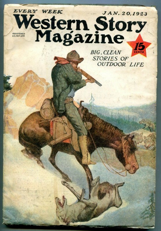 Western Story Magazine Pulp January 20 1923- Range Rider VG+