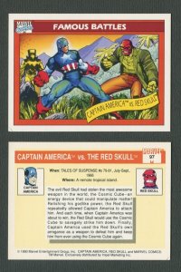 1990 Marvel Comics Card  #97 (Captain America/Red Skull) / NM-MT