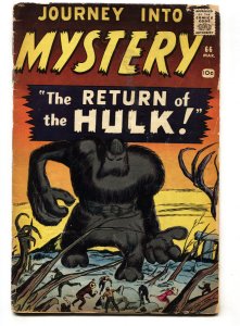 JOURNEY INTO MYSTERY #66-1961-MARVEL-KIRBY-DITKO-HORROR ART-THE HULK 