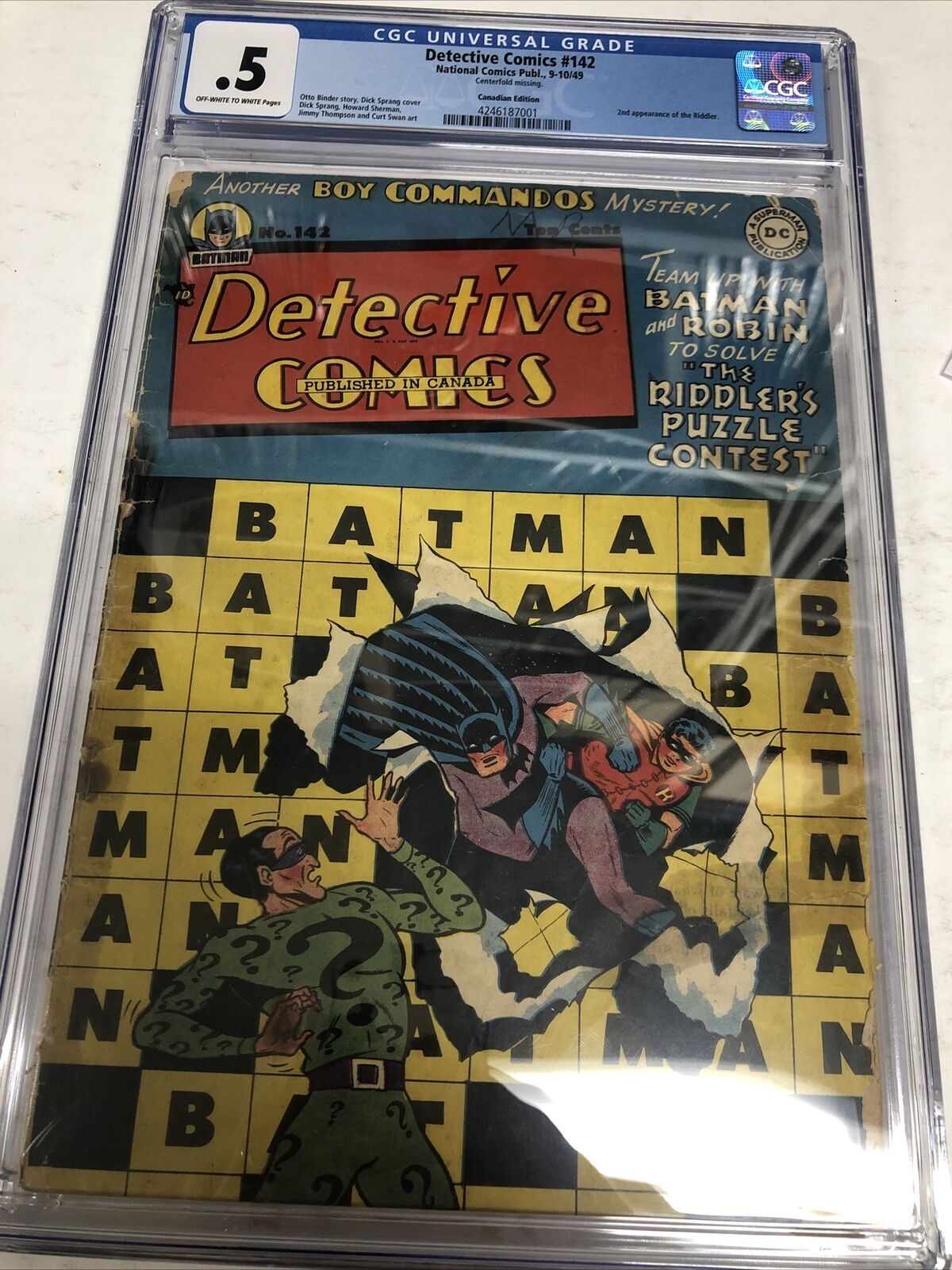 Detective Comics (1949) # 142 (CGC 0.5) Canadian Edition 2nd App Of The ...