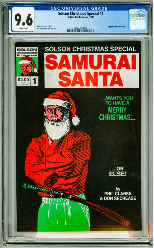 Solson Christmas Special #1 Samurai Santa CGC 9.6! 1st Published Jim Lee Art