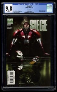 Siege #1 CGC NM/M 9.8 White Pages 1:25 Dell'Otto Variant
