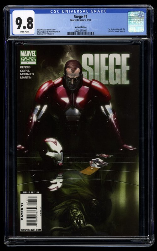 Siege #1 CGC NM/M 9.8 White Pages 1:25 Dell'Otto Variant