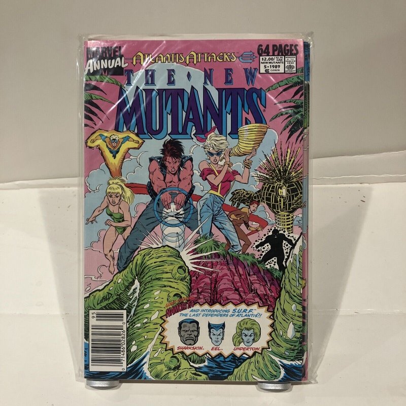 The New Mutants Annual #5 (1989) “Atlantis Attacks” 1st Liefeld-Art Marvel Comic