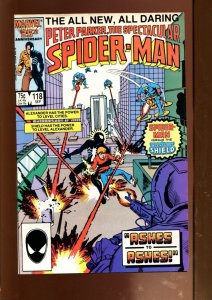 Spectacular Spider-Man #118 - Rich Buckler Cover Art. Bob McLeod Art  (8.0) 1986