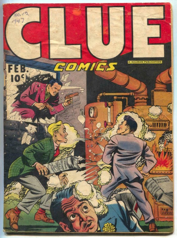 Clue Comics #12 1947- Rackman origin- Nightmare VG- 