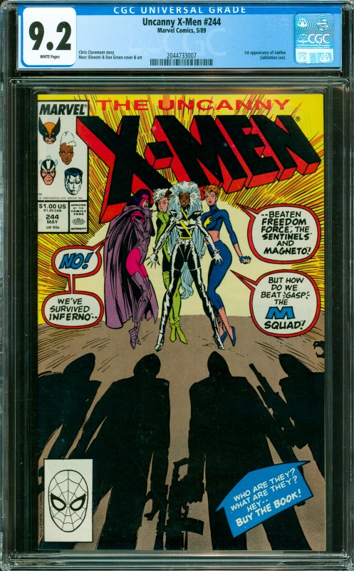 Uncanny X-Men #244 CGC Graded 9.2 1st appearance of Jubilee (Jubilation Lee).