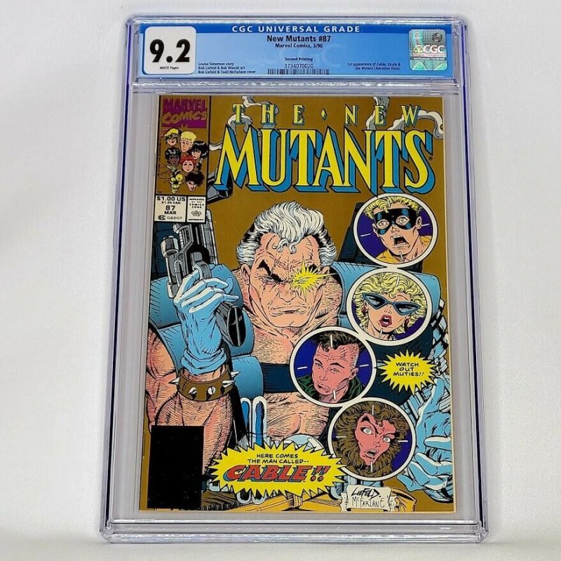 New Mutants #87 Marvel 1990 CGC 9.2 2nd Print 1st Cable Stryfe Gold Ink Cover