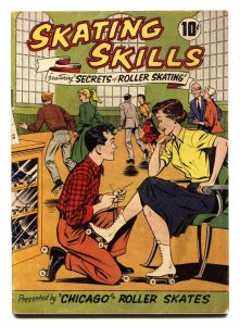 Skating Skills #nn 1957 Rare Roller Skating comic book-Custom Comics