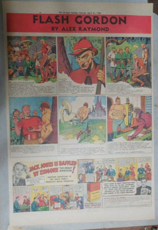 Flash Gordon Sunday by Alex Raymond from 4/21/1940 Large Full Page Size !