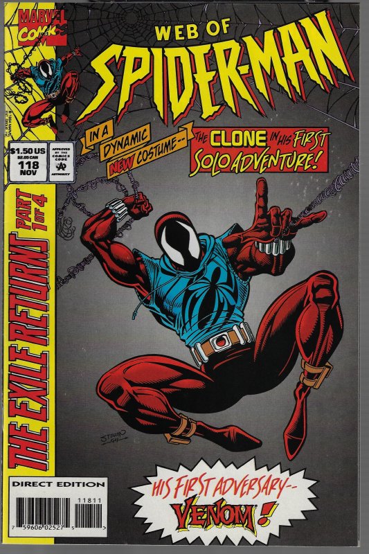 Web of Spider-Man #118 (Marvel, 1994) KEY - 1st Scarlet Spider