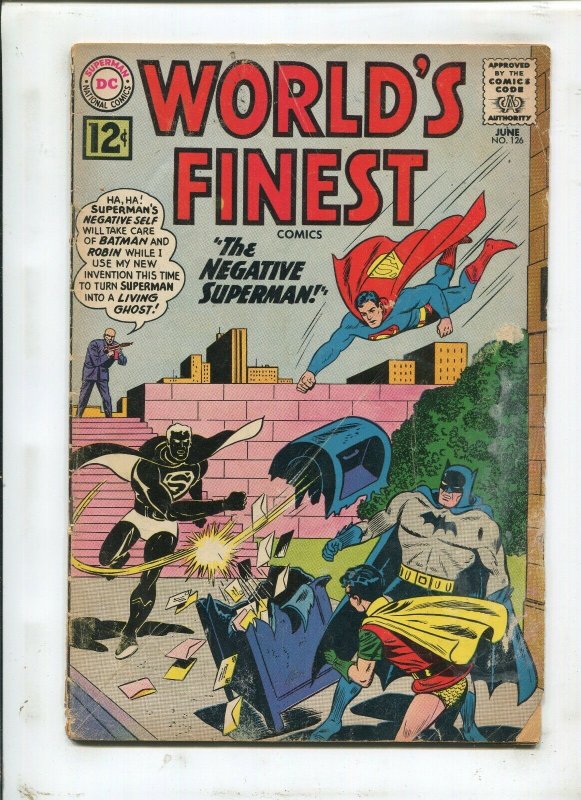 WORLD'S FINEST #126 - THE NEGATIVE SUPERMAN! - (3.5) 1962