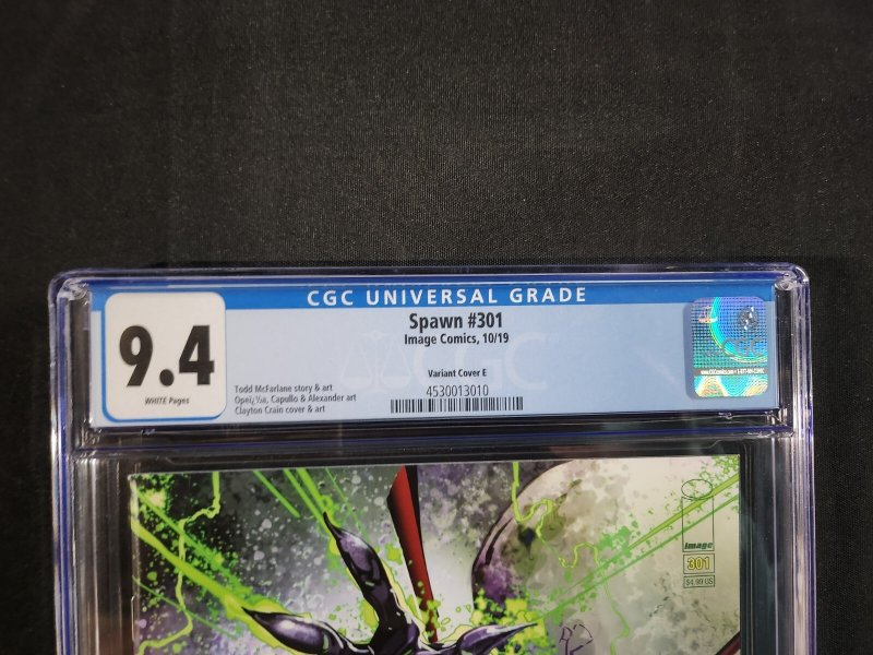 Spawn #301 - Variant Cover E by Clayton Crain (CGC 9.4) 2019