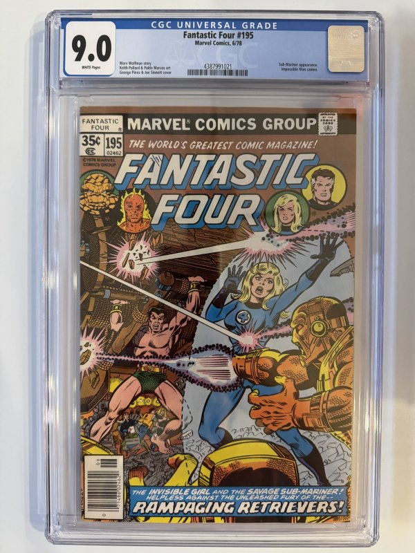 Fantastic Four # 195 CGC  9.0 Newsstand - 1st App. Rampaging Retrievers (1978)