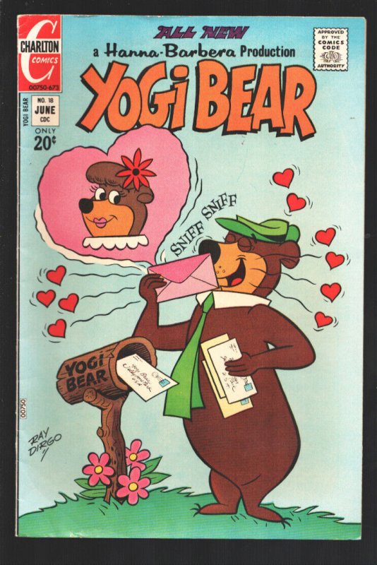 Yogi Bear #18 1973-Charlton-Hanna- Barbera TV cartoon-high grade-VF