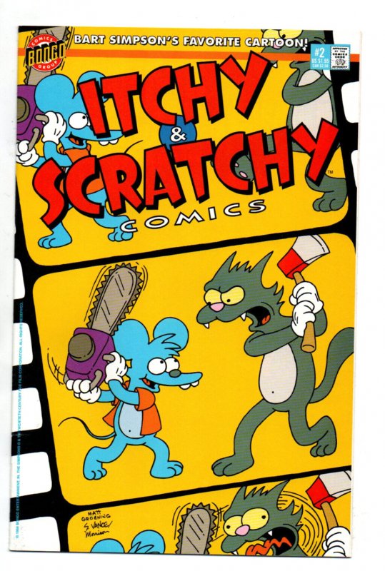 Itchy & Scratchy #1 & 2 - Simpsons - Bongo - 1993 - NM