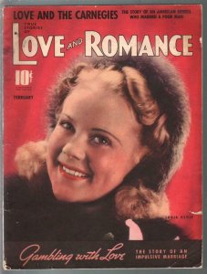 Love and Romance 2/191939-Sonia Henie-pulp fiction-posed pix-VG