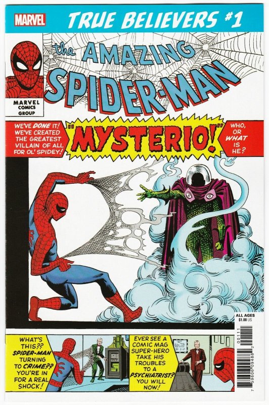 True Believers Spider-Man vs Mysterio #1 Reprints ASM #13 (Marvel, 2019) NM