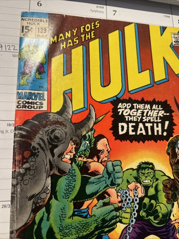 Incredible Hulk #139 Herb Trimpe Art Leader Appearance 1971