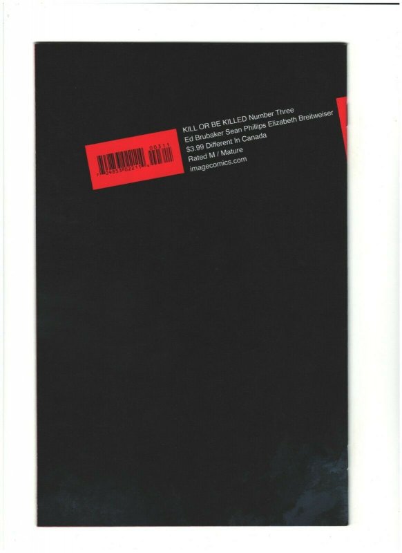 Kill or Be Killed #3 VF/NM 9.0 Image 1st Print 2016 Ed Brubaker & Sean Phillips