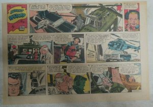 (46) Johnny Hazard Sunday Pages by Frank Robbins from 1964 Most 11 x 15 inches !