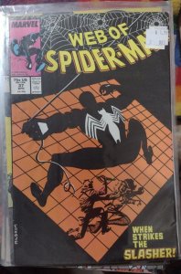 Web of spider-man # 37 1988 marvel disney   BLACK COSTUME THE SLASHER