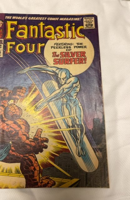 Fantastic Four #55 (1966)vs Silver Surfer/ cover wear/Tanning
