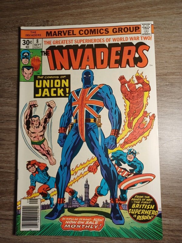 Invaders #8 NM- 9.2 1st Union Jack Cover, a Beautiful Classic Marvel Comics  c187 | Comic Books - Bronze Age, Marvel, Invaders, Superhero