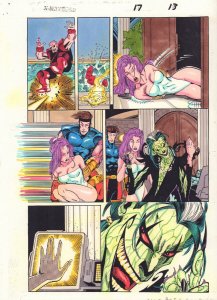 X-Men 2099 #17 p.13 Color Guide Art - Halloween Jack & Desdemona - 1995